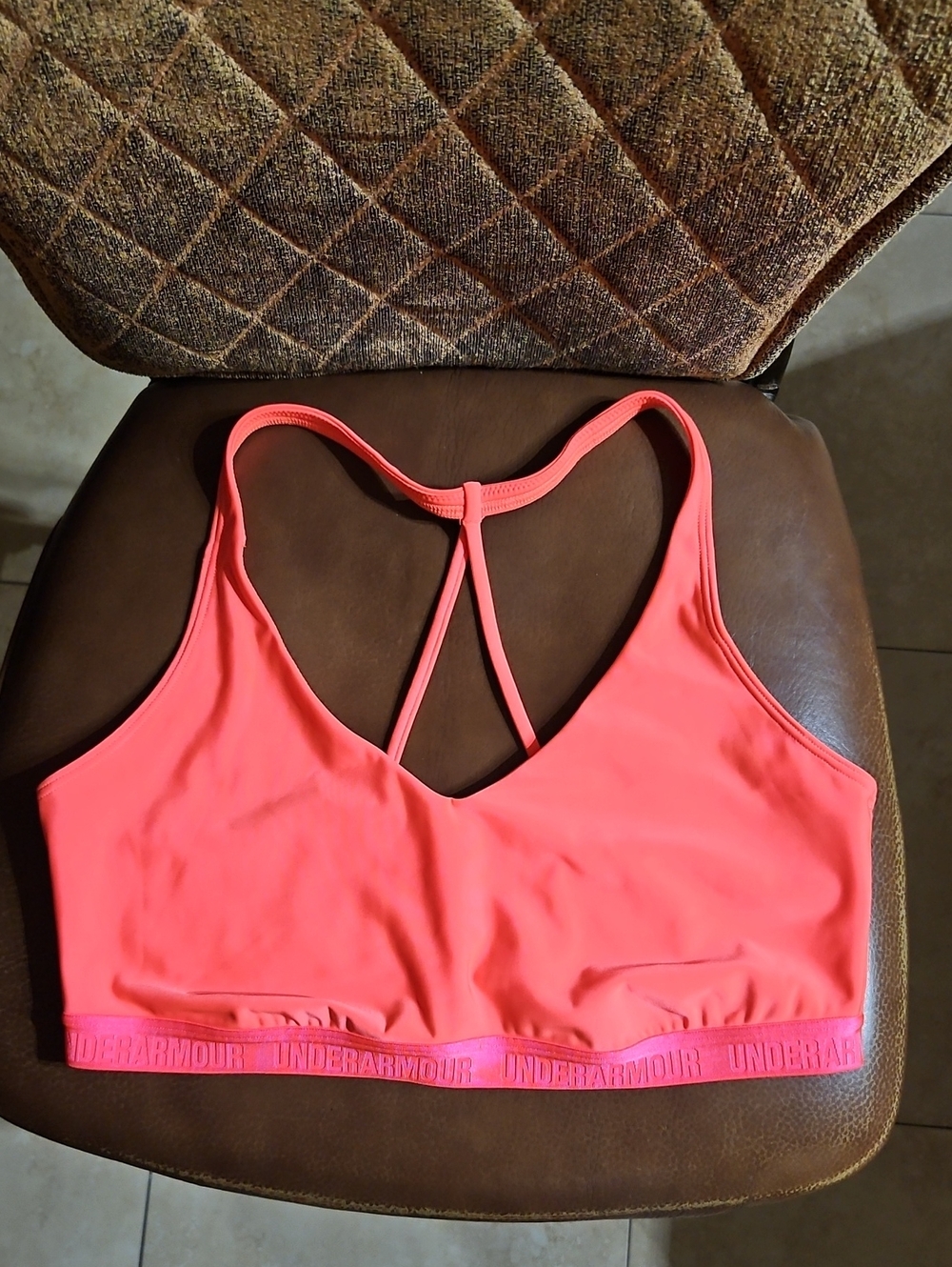 Under Armour Low Impact Strappy Racerback Wirefree Sports Bra Pink